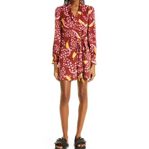 FARM RIO Toucanissimo Long Sleeve Print Wrap Dress NWT Size Small - Picture 1 of 11